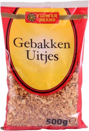 Flowerbrand gebakken uitjes zak 500 gram fried onions oignons frits rostzwiebeln