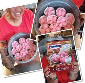 Pondan Kue Mangkok gestoomde cake rijst steam rice cup cake mix bereid1