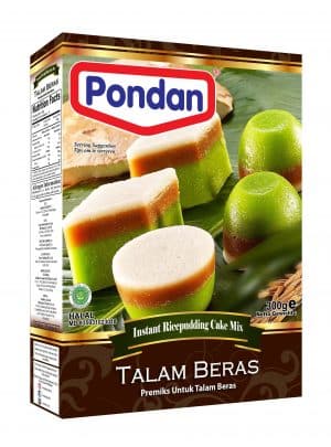 Pondan talam beras instant rice rijst pudding cake mix