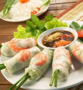 Vietnamese loempia's rijstpapier Goi Cuon