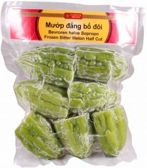 Flowerbrand diepvries halve sopropo bittermeloen Vietnam Mướp đắng bổ đôi frozen bitter melon half cut 500 gram