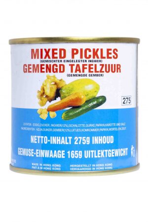 Mee Chun mixed picles gemengd tafelzuur blik 275 gramMee Chun mixed picles gemengd tafelzuur blik 275 gram