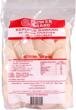 Flowerbrand krupuk kerupuk bawang knoflook garlic crackers 250 gram