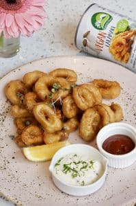 Natures Charm vegan calamari 425gram bereid