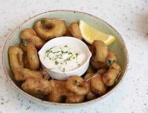 Natures Charm vegan calamari 425gram dish