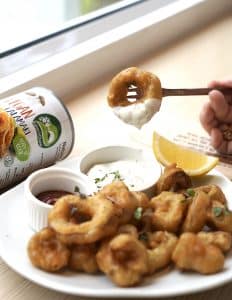 Natures Charm vegan calamari 425gram prepared